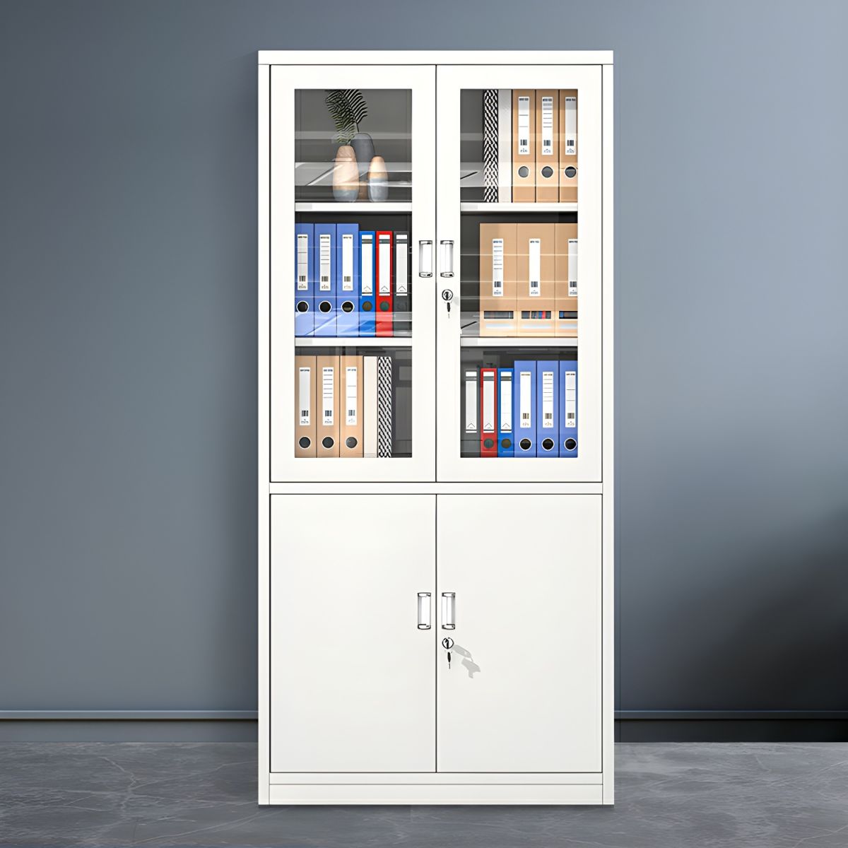 4-Door Steel Filing Cabinet with Glass Doors Kenya