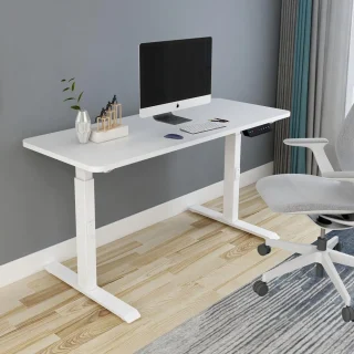 Height adjustable standing office desk with motorized sit-stand design